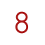 Red circular badge showing the number 8